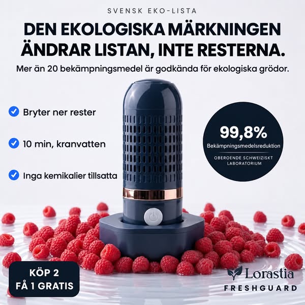 Sköljning tar inte bort rester av bekämpningsmedel