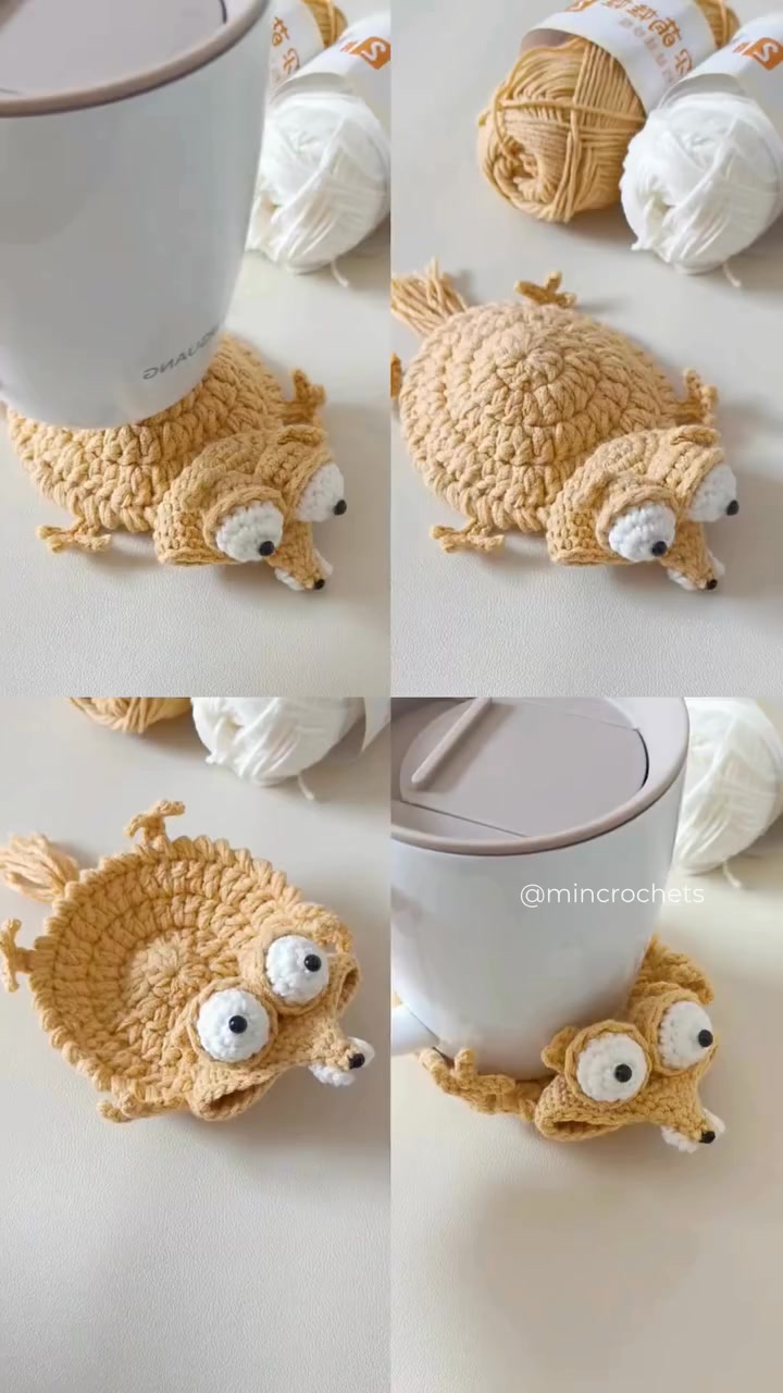 crochet your own scrat coaster