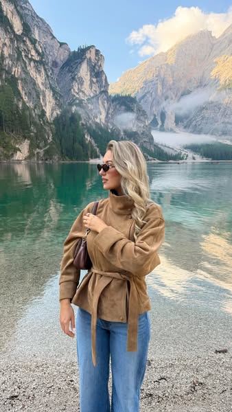 Banbury High-Neck Belted Suede Jacket