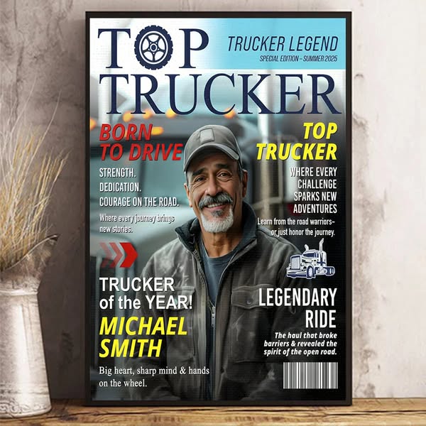 Personalized Trucker of the Year Canvas