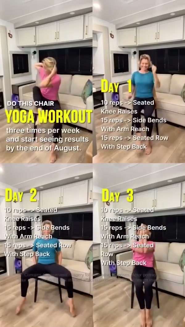 Tai Chi Chair Workout Chart for Seniors (16 x 24 inches)