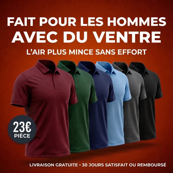 Le polo conçu pour les hommes qui ont du ventre !