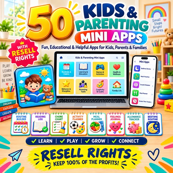 50 Kids & Parenting Mini-Apps You Can Resell As Your Own