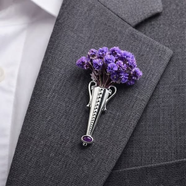 Vase Brooch — Vintage Floral Meets Modern Style. Wearable Art & Perfect Gift