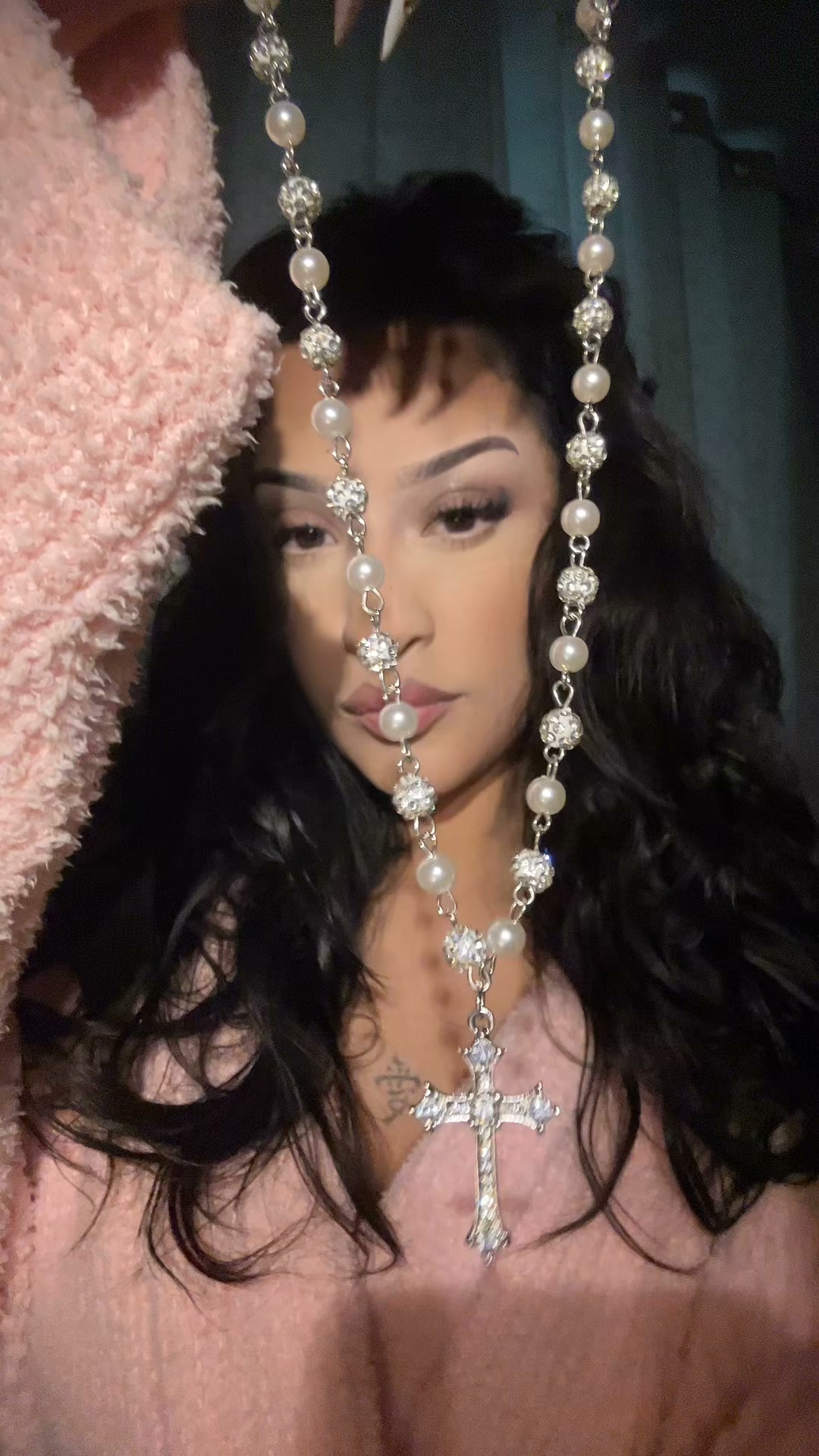 50%off - Pearl Rosary Necklace