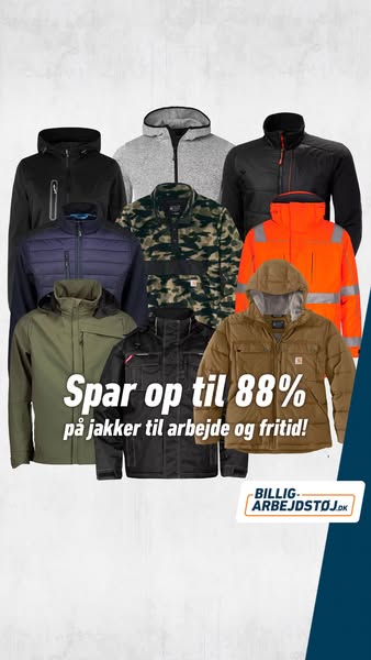 Spar op til 83% på jakker!