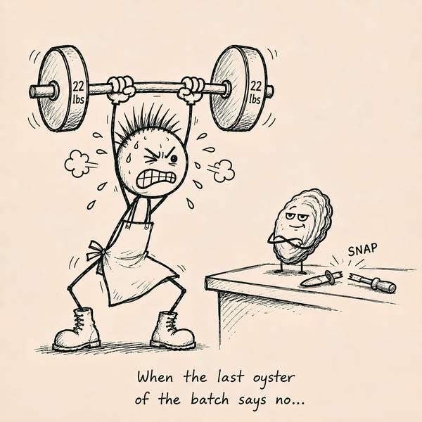 Even the stubborn oysters open easy now