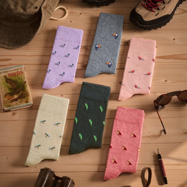 The Birdwatcher's Collection. A set of socks for anyone who knows their tit from their toucan