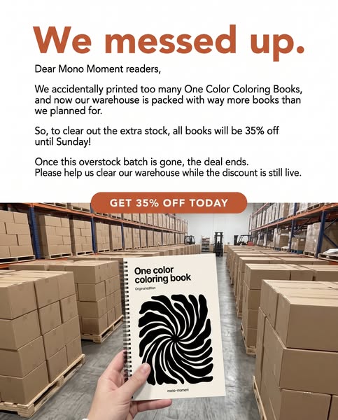We printed too many: 35% off