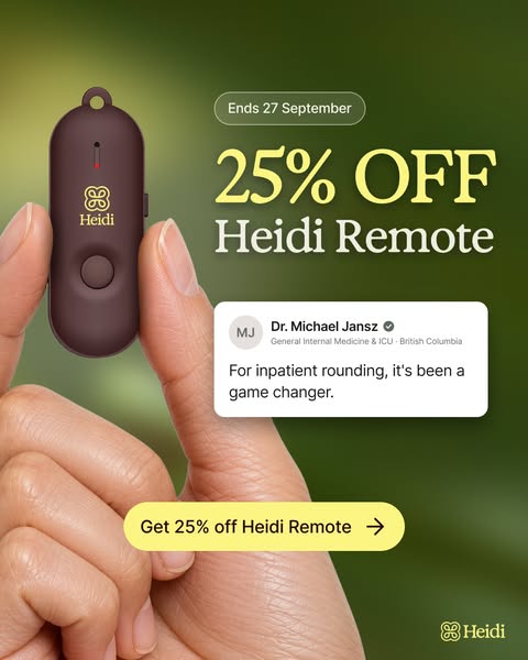 25% off Heidi Remote