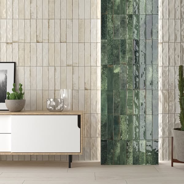 Asly Green 7.5 x 30cm Brick Wall Tile - 0.59sqm perbox