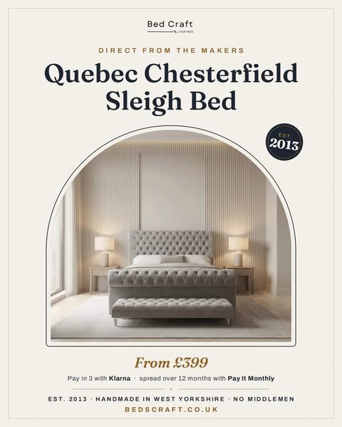 Up to 32% Off the Quebec Chesterfield Sleigh Bed