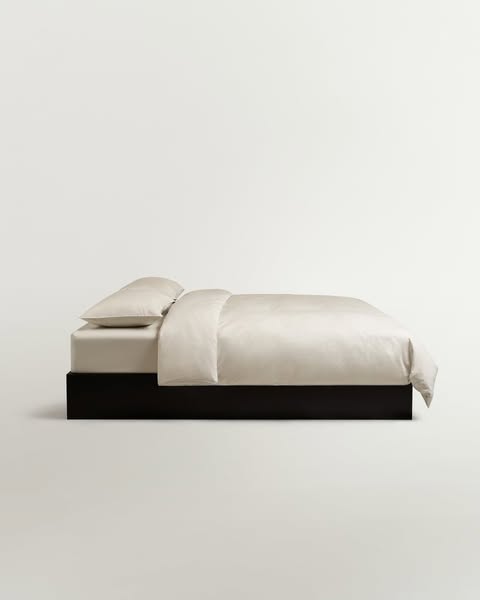Percale Sheet Set (5 pcs) – Sand/White