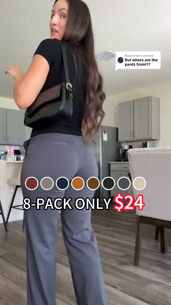 Limited Deal | 8‑Pack Only $24.99 Stretch Work‑Yoga Pants
