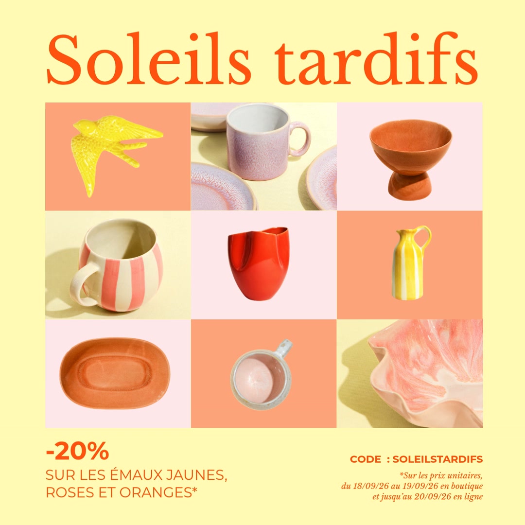 20 % sur nos émaux jaunes, orange et roses