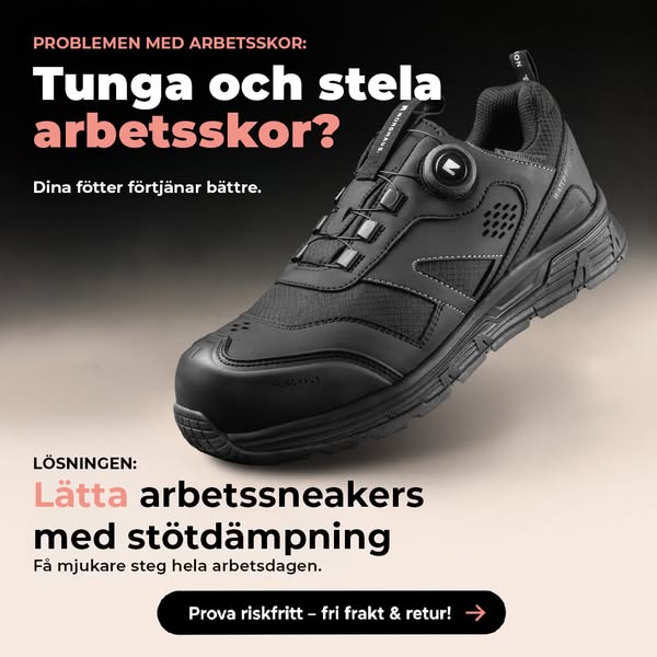 Tunga arbetsskor? Byt till lättare steg.