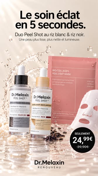 Peel Shot coréen – Désobstrue les pores, lisse la peau et ravive l’écl