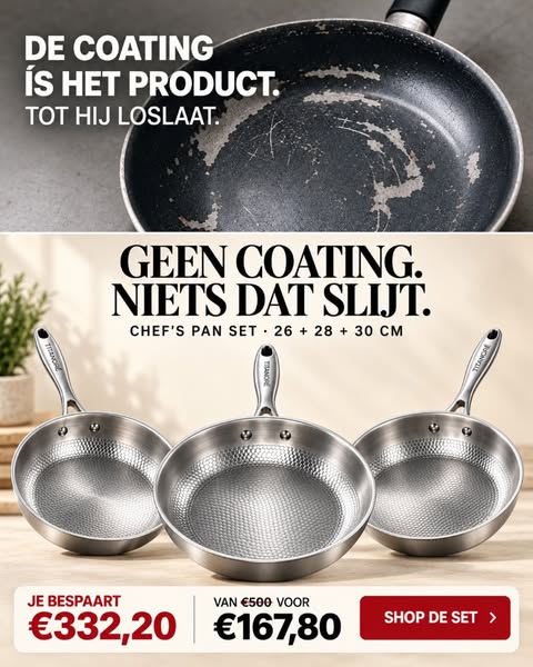 De coating ís het product.