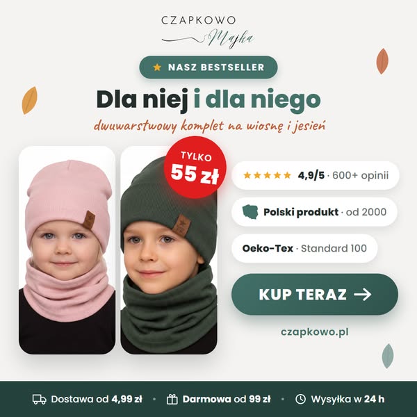 Ciepły komplet dziecięcy na chłodniejsze dni