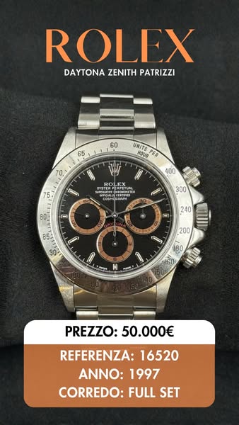ROLEX DAYTONA ZENITH PATRIZZI Ref. 16520