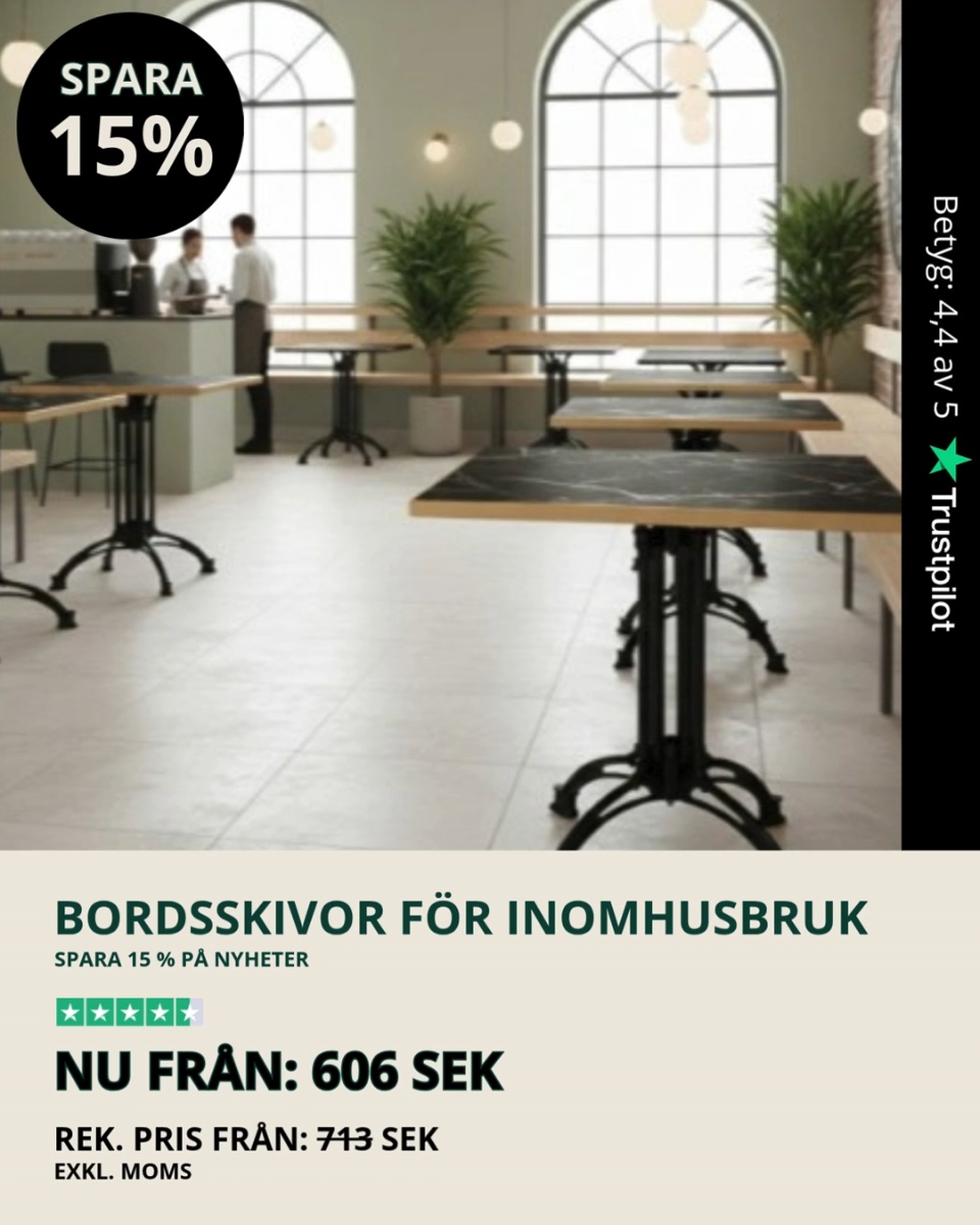 Bordsskivor för inomhusbruk – spara 15 %