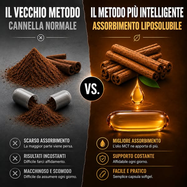 Cannella di Ceylon 7.200 mg equivalenti con olio MCT