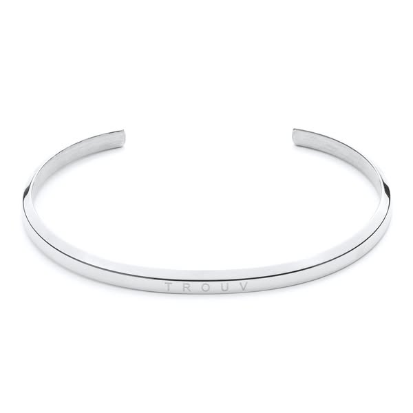 Bransoletka Cuff 4mm (srebrna) - Dla Nadgarstków O Obwodzie Mniejszym Niż 20cm