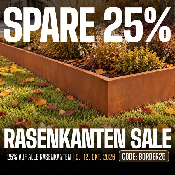 25 % auf Rasenkanten