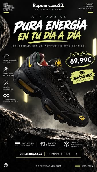 NIKE AIR MAX 95 CORTEIZ BLACK & YELLOW – Ropaencasa23