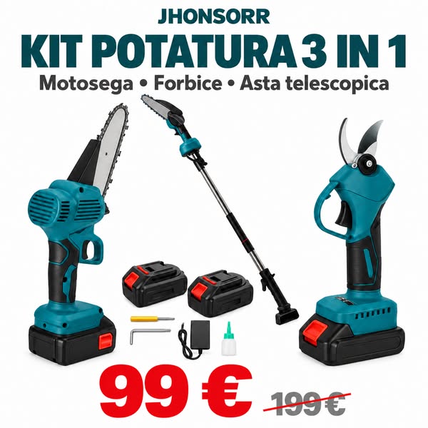 Motosega + Forbice + Asta Telescopica = 99€