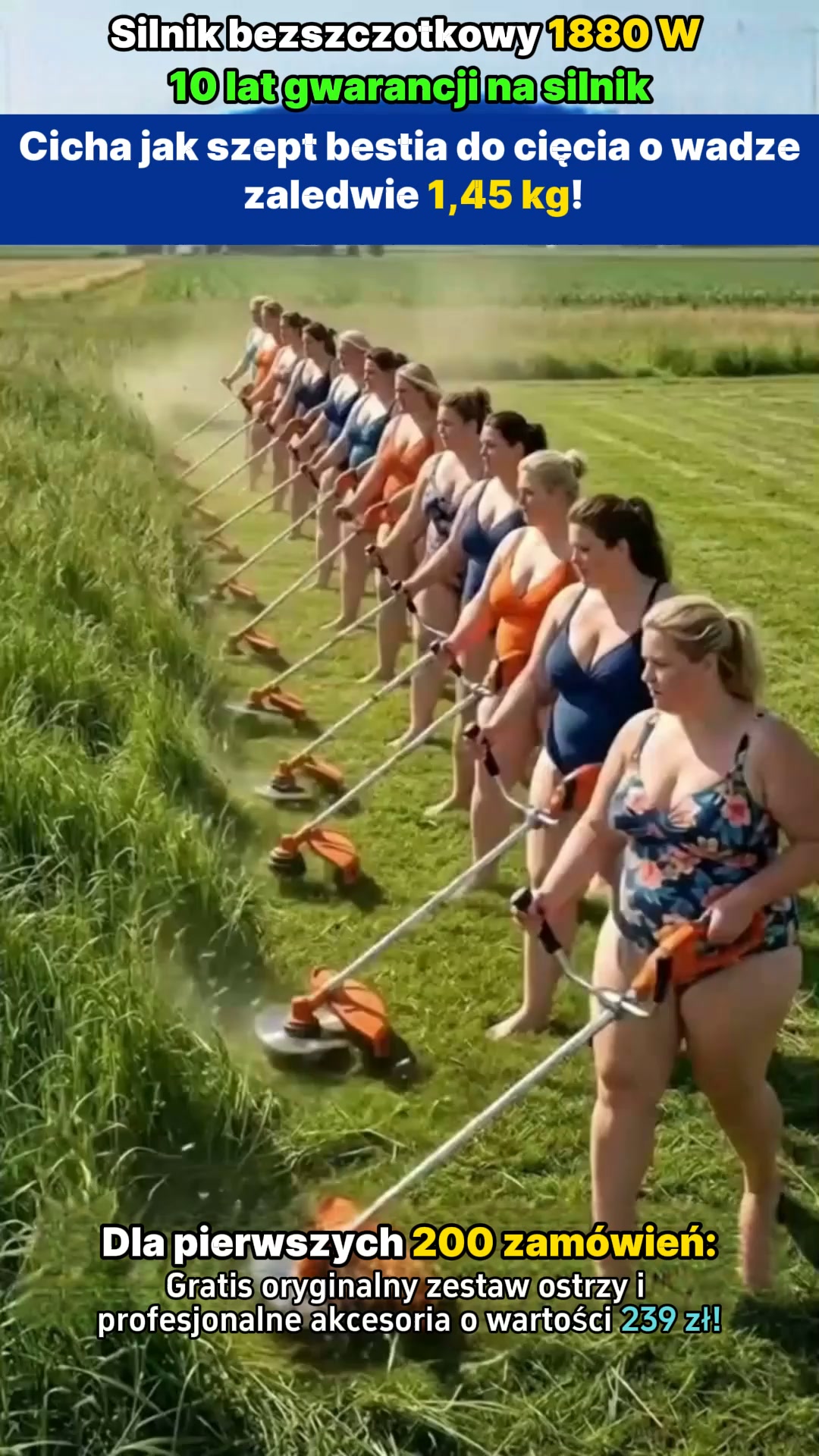 Superlekka kosiarka akumulatorowa – poradzi sobie z gałęziami i trawą!