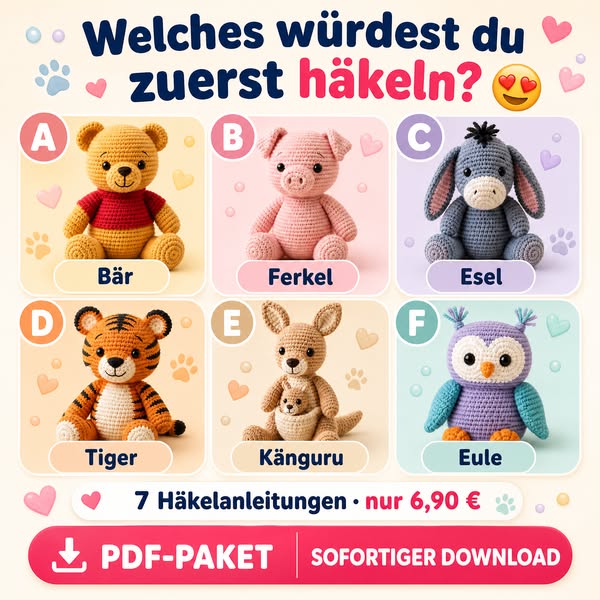 7 Kuscheltiere für 6,90 €