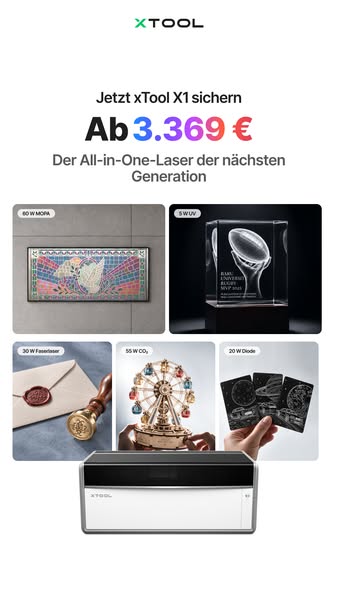 100 € anzahlen, 300 € Rabatt + 311 € an Extras sichern | NEU: xTool X1