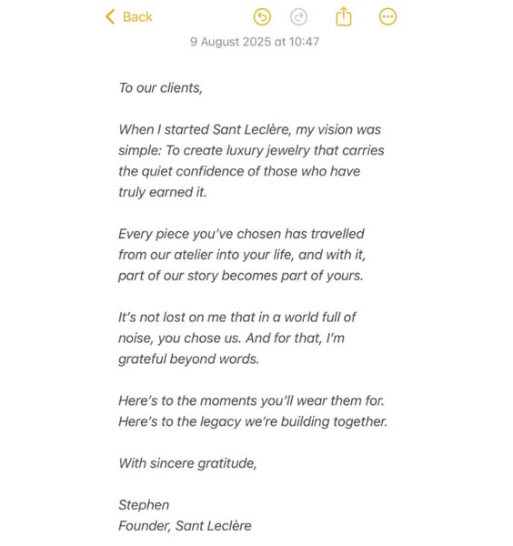 A note from the founder