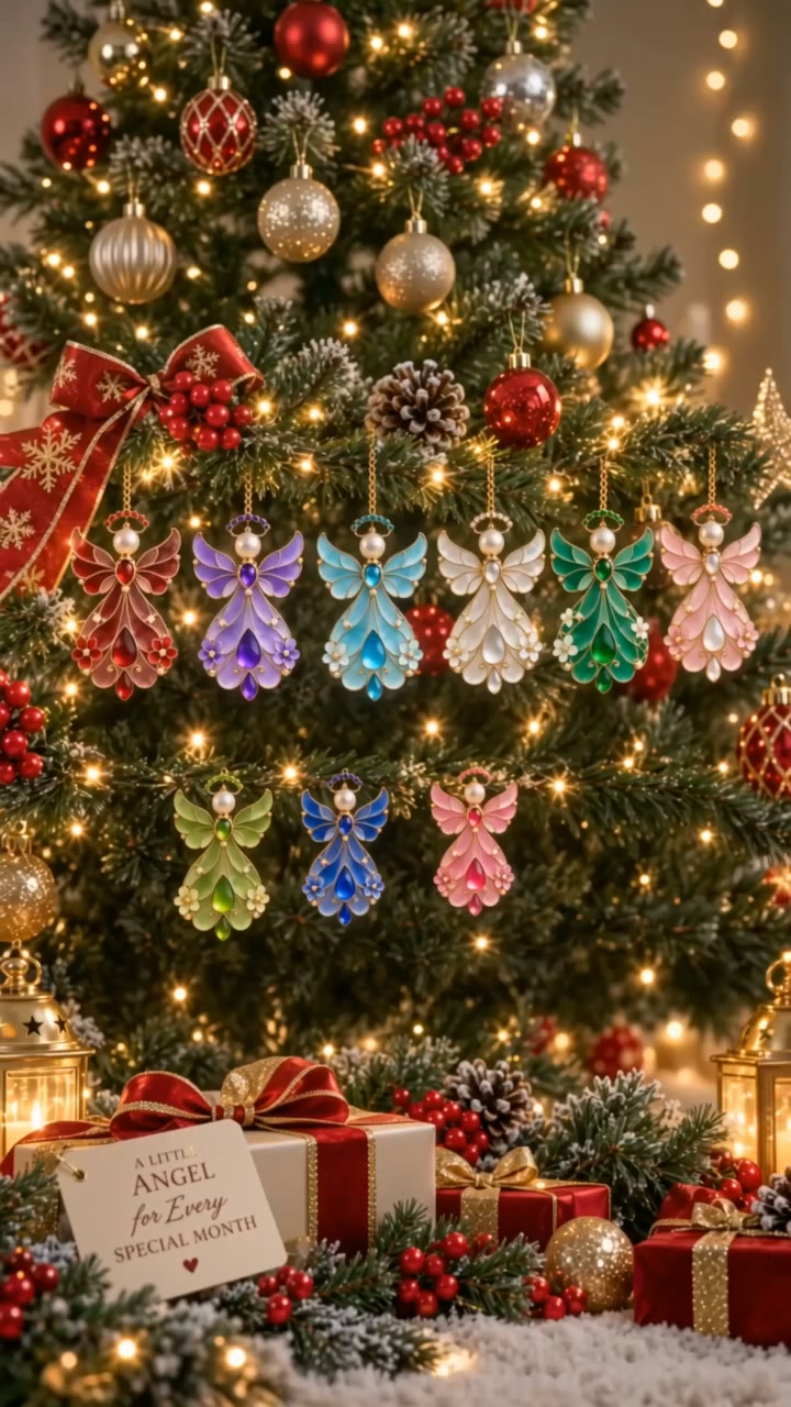 Celebrate a special month with a birthstone angel ornament.