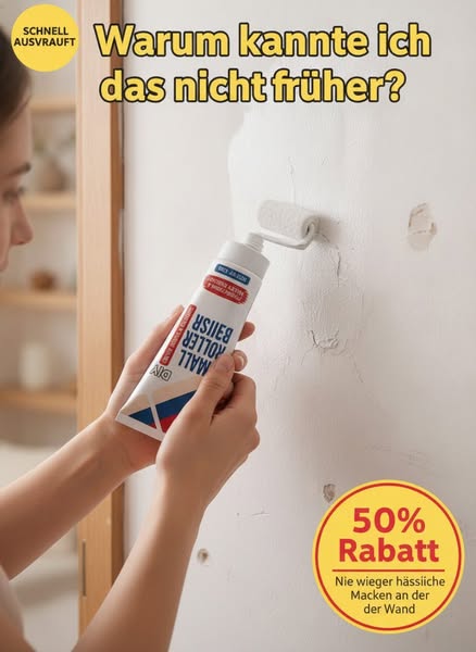Wandausbesserungspaste mit kleiner Rolle