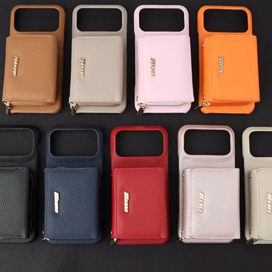 Premium Leather Crossbody Wallet Phone Case for iPhone