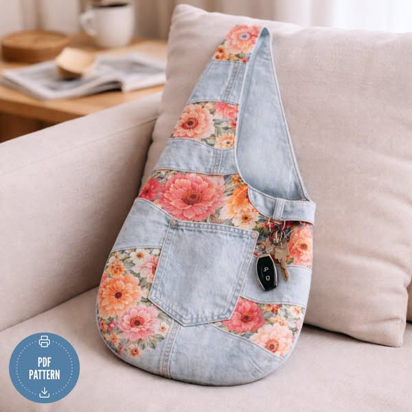 90% Off Flower Denim Tote Bag Sewing Pattern