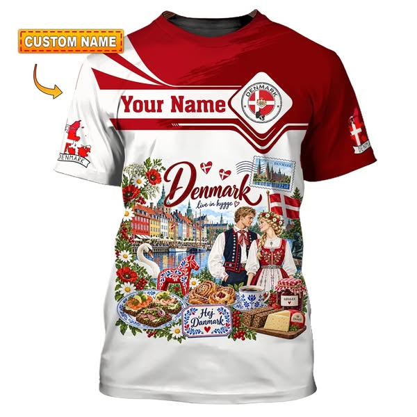 Personalized Denmark Shirt with Your Name