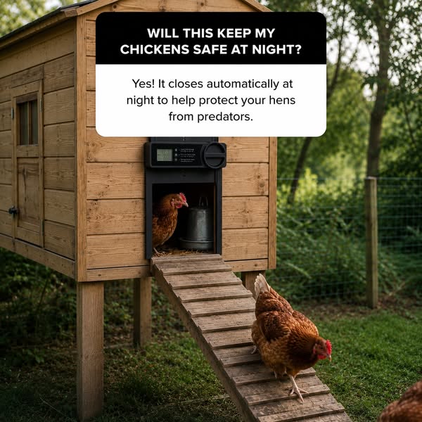 Automatic Locking. Safer Chickens.