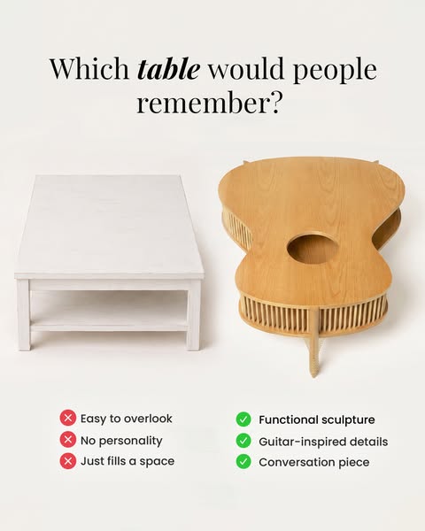 The first table designed for people who see guitars as furniture anyway.