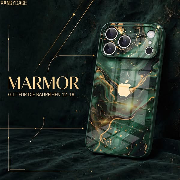 iPhone Marmor Gehärtetes Glas Handyhülle