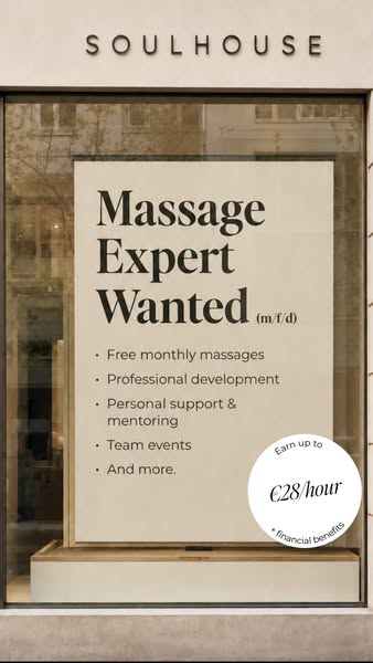 Now hiring: Massage Experts