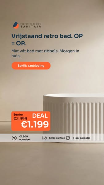 Retro vrijstaand bad: OP = OP