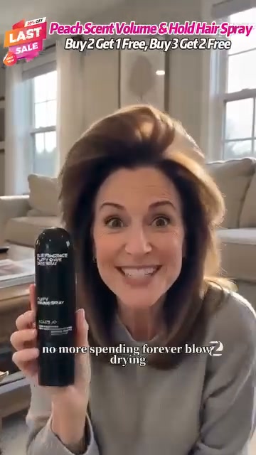 50% Off! Peach-scented volumizing & setting spray—for lightweight, bouncy hair and long-lasting hold