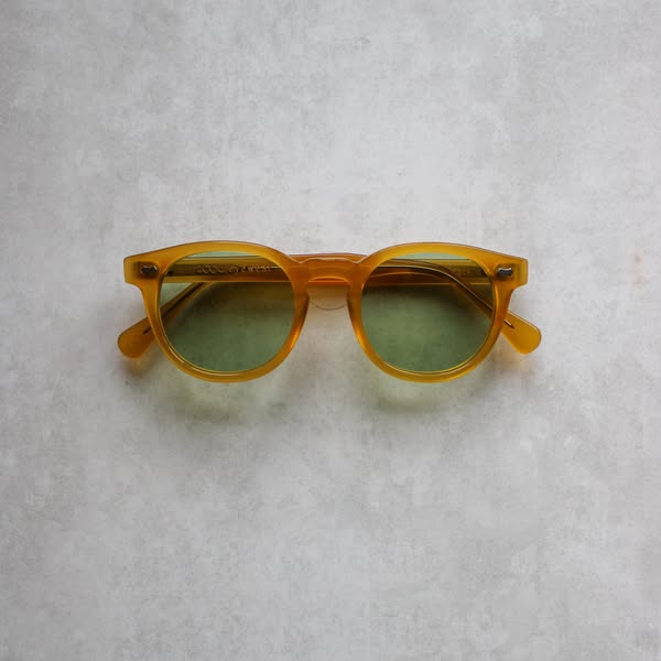 137 Yellow Sunglasses with Light Green Lenses