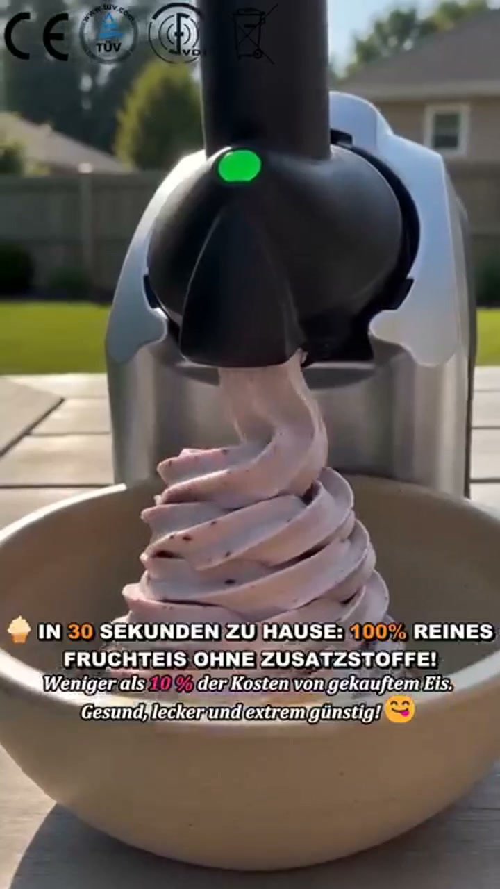 Vollautomatische Eismaschine – Gesundes Fruchteis in 30 Sekunden!