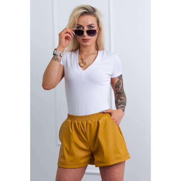 T-shirt damski biały dekolt w serek S101