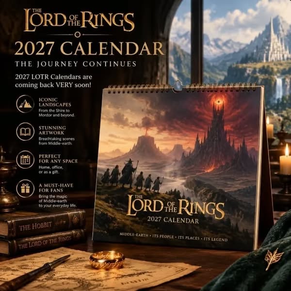 The Lord of the Rings 2027 Wall Calendar