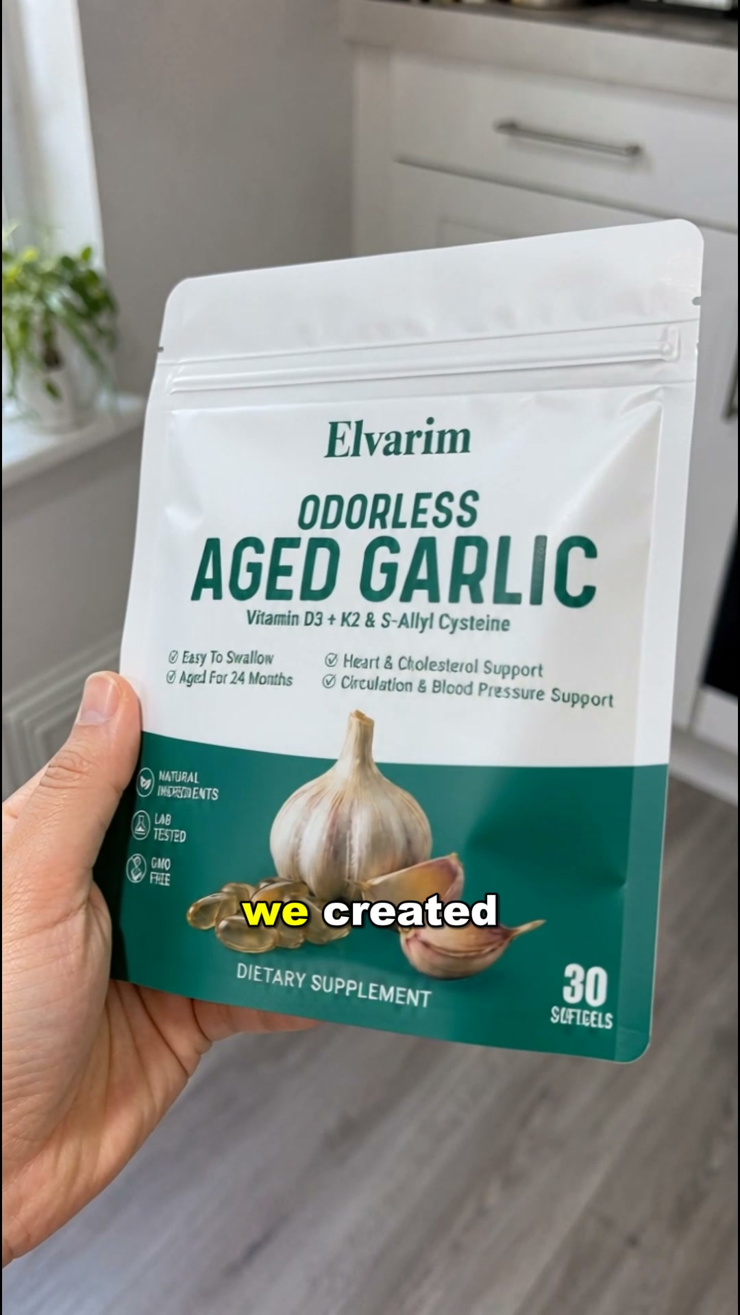 Elvarim® Aged Garlic Extract - 7500mg Odorless Softgels